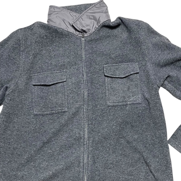 Women's Vintage Gap Double Pocket Full Zip Fleece Shirt Jacket Gray Size Large - Picture 3 of 12